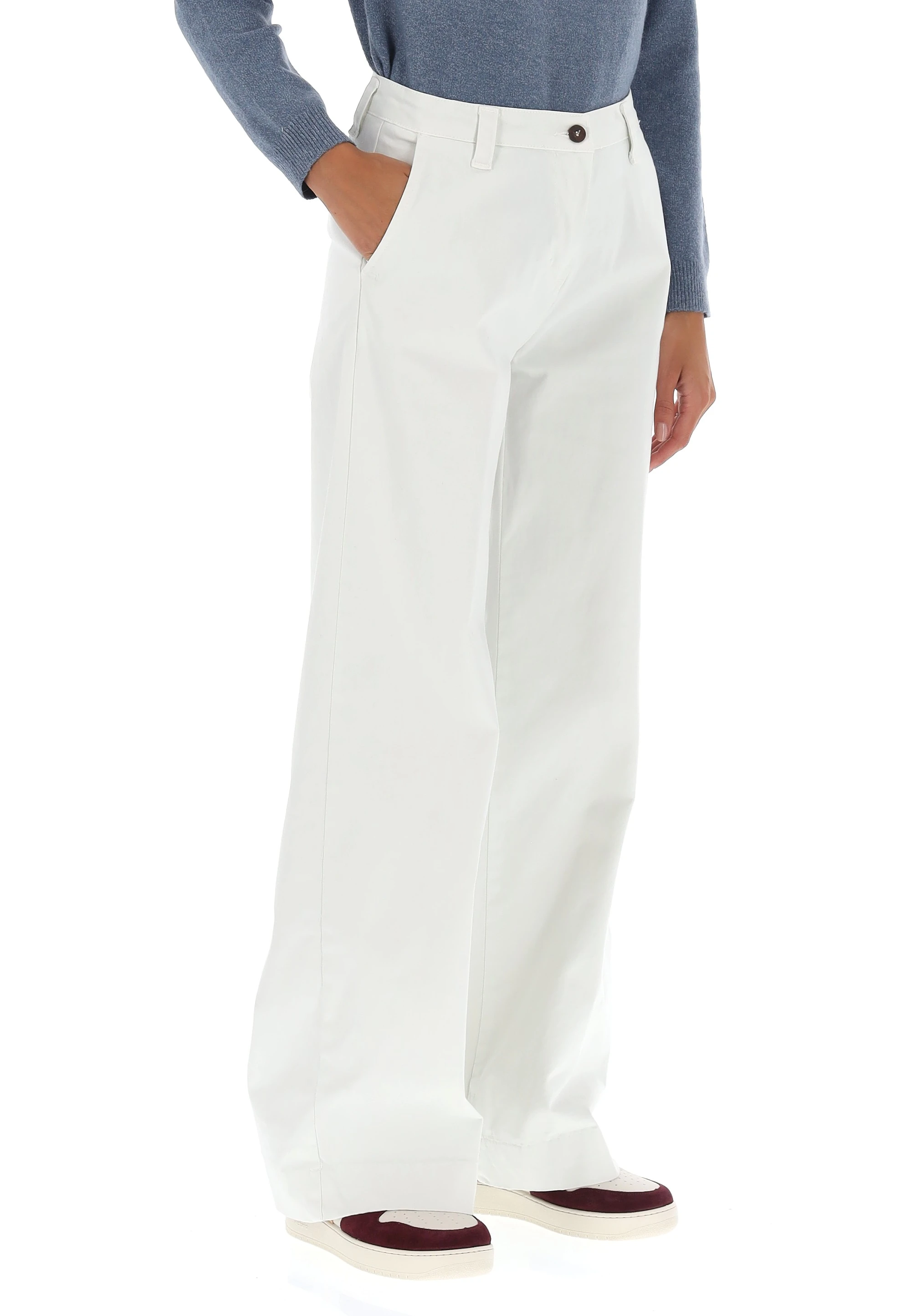 Pantalone ampio in cotone tinta unita Flair mod. Lilly